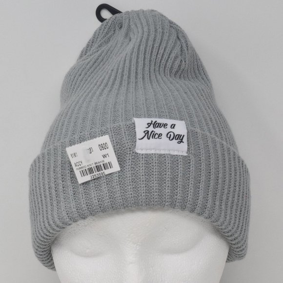 Madden Have A Nice Day Beanie Unisex Rib Knit New - Picture 1 of 11